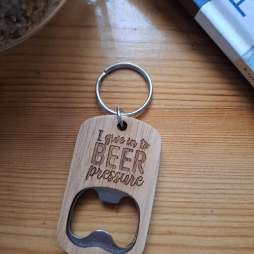 BOTTLE OPENER KEYRING Wood
