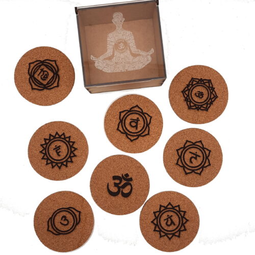 Cork coaster set - Chakra