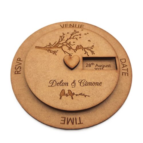 Wooden Invitation. Rotating