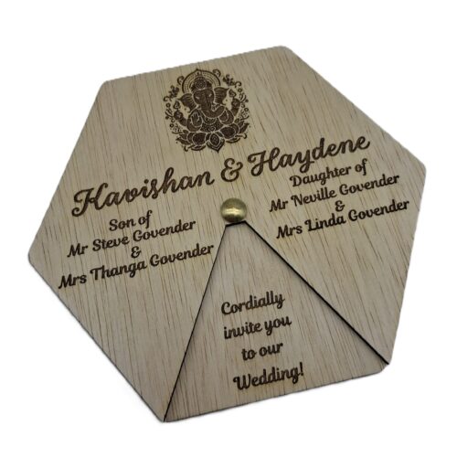 Wooden Invitation. Rotating