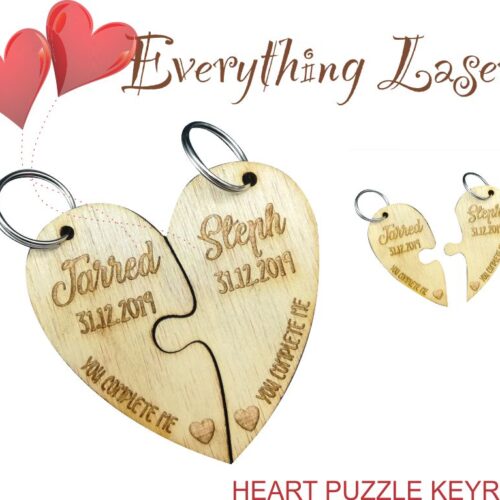 Heart Puzzle Keyring With Dates