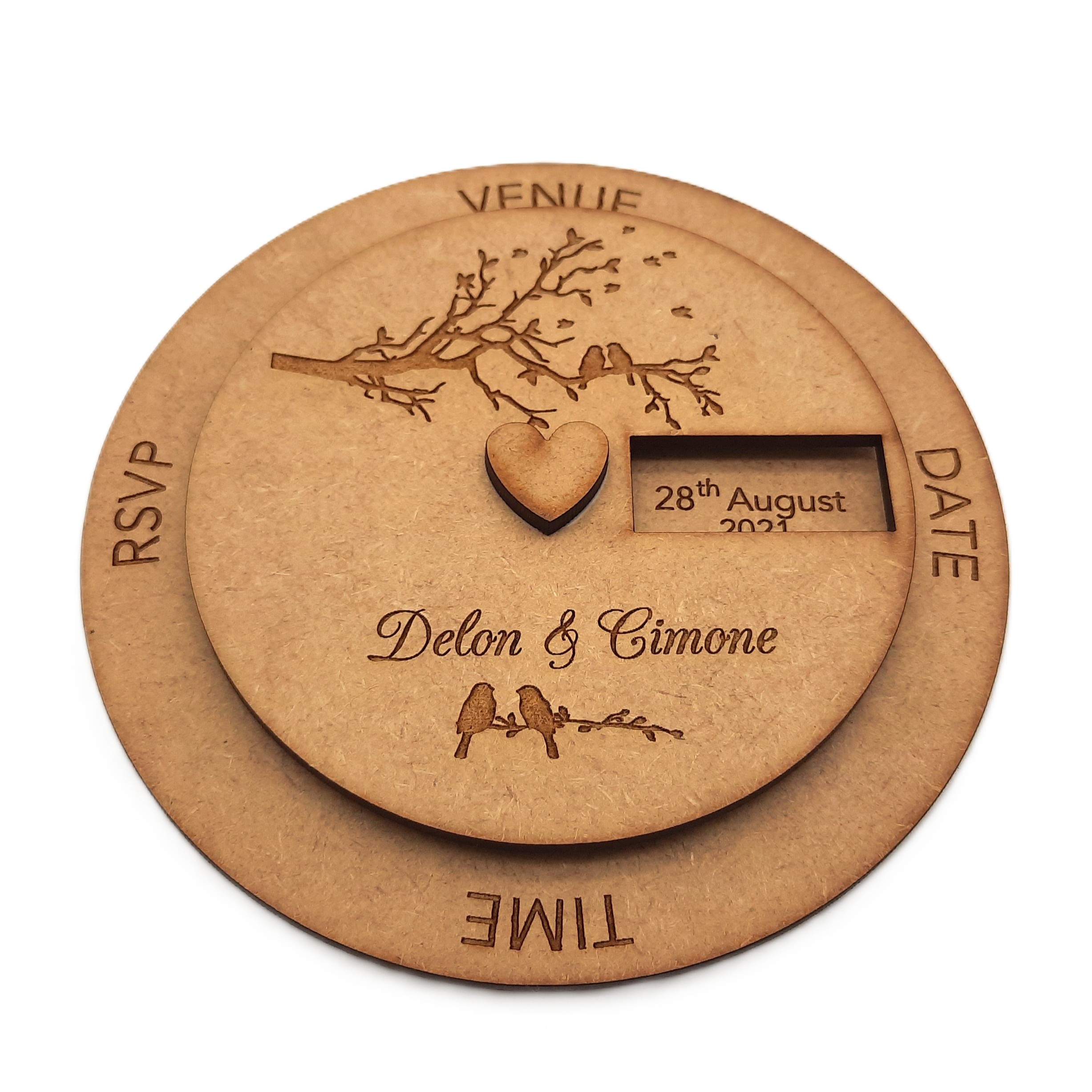 Wooden Invitation. Rotating