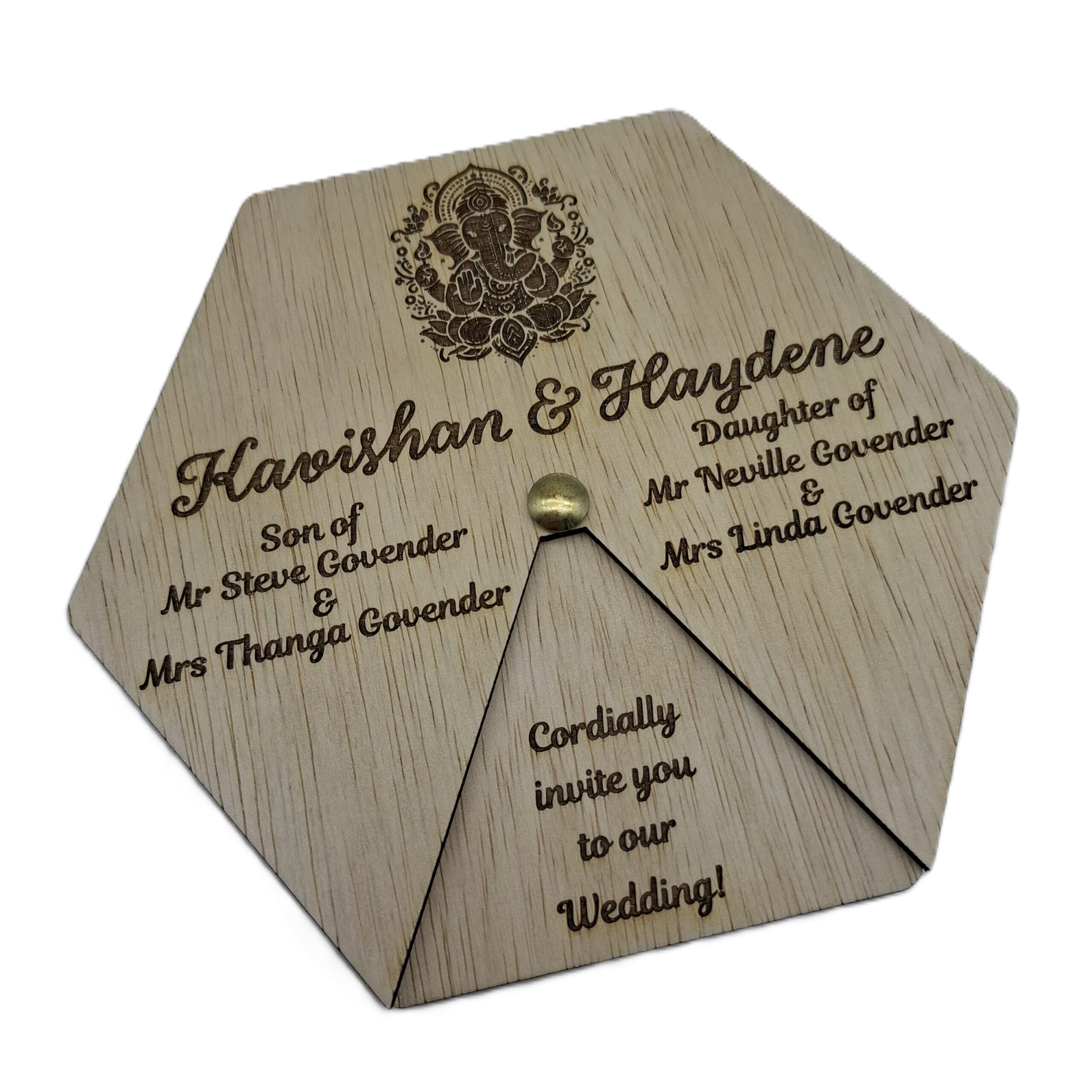 Wooden Invitation. Rotating
