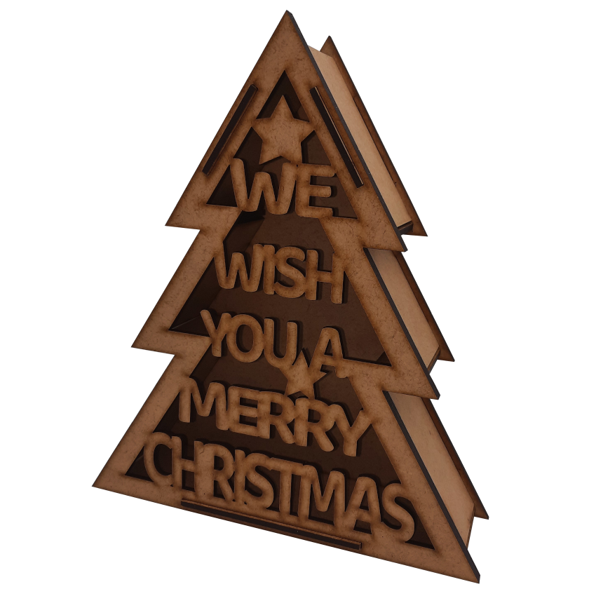 CHRISTMAS TREE BOX - "WE WISH YOU"