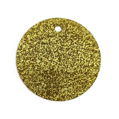 Acrylic Keyring blanks. Gold Glitter – Pack of 10