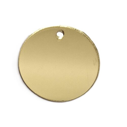 Acrylic Keyring blanks. Gold Mirror – Pack of 10